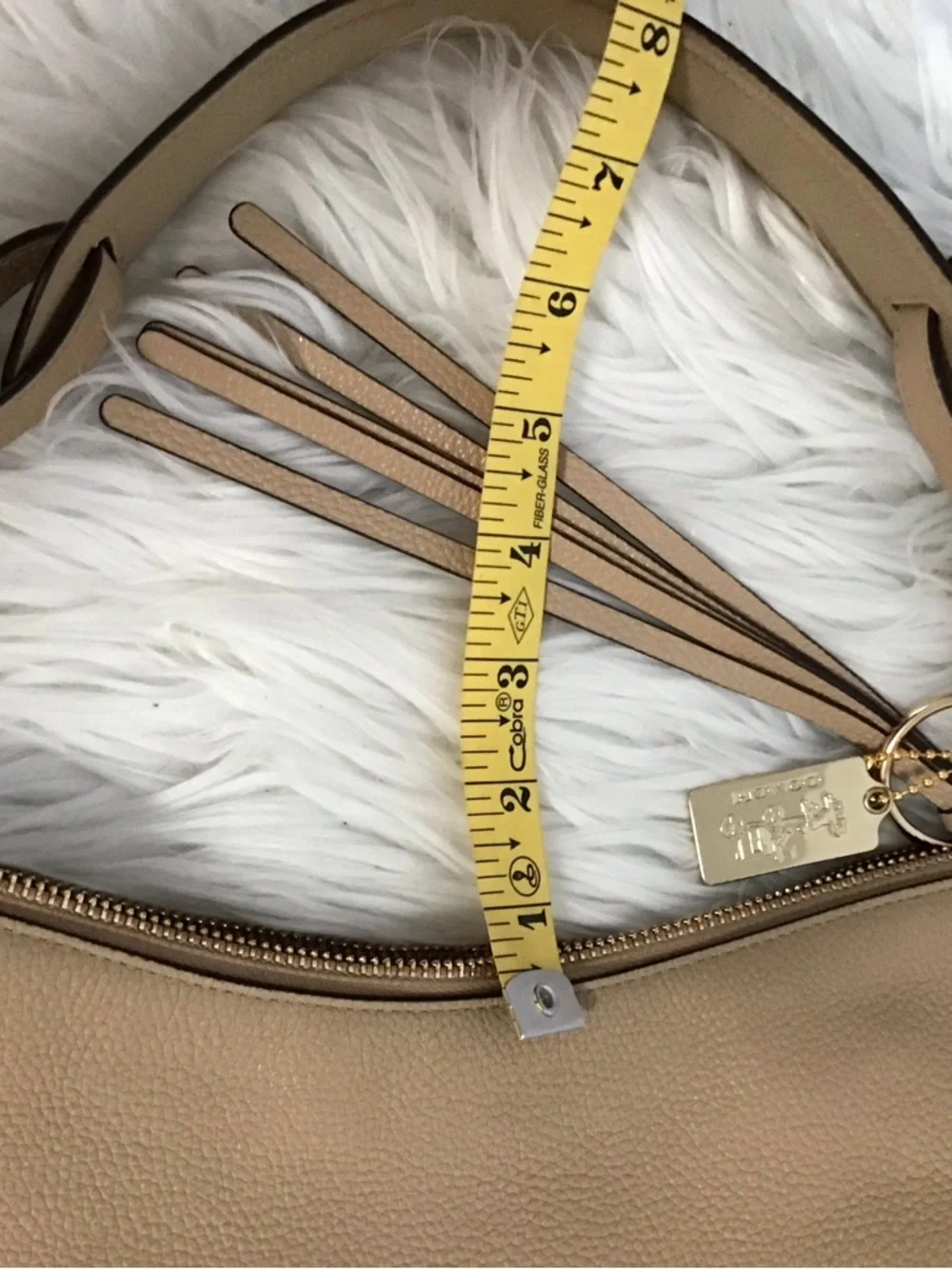 Coach Pebbled Leather Hobo Beige